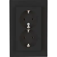 Kopp wandcontactdoos 2-voudig randaarde voor enkele inbouwdoos HK07 Athenis antraciet (929515007)