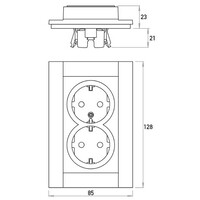 Kopp wandcontactdoos 2-voudig randaarde voor enkele inbouwdoos HK07 Athenis helder wit glans (929529008)