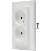 Kopp wandcontactdoos 2-voudig zonder randaarde Safety+ voor enkele inbouwdoos HK07 Athenis helder wit glans (950029005)
