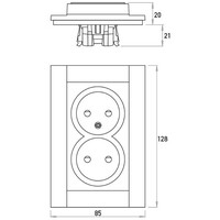 Kopp wandcontactdoos 2-voudig zonder randaarde Safety+ voor enkele inbouwdoos HK07 Athenis helder wit glans (950029005)