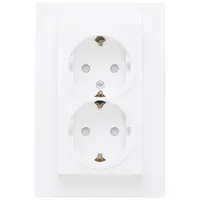 Kopp wandcontactdoos 2-voudig randaarde Safety+ voor enkele inbouwdoos HK07 Athenis arctic wit mat (940232004)