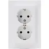 Kopp wandcontactdoos 2-voudig randaarde voor enkele inbouwdoos HK07 Athenis arctic wit glans (958213006)