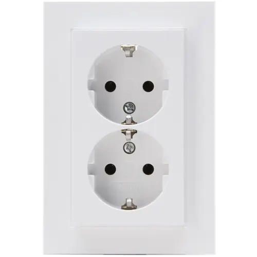 Kopp wandcontactdoos 2-voudig randaarde voor enkele inbouwdoos HK07 Athenis arctic wit glans (958213006) Kopp wandcontactdoos 2-voudig randaarde voor enkele inbouwdoos HK07 Athenis arctic wit glans (958213006)