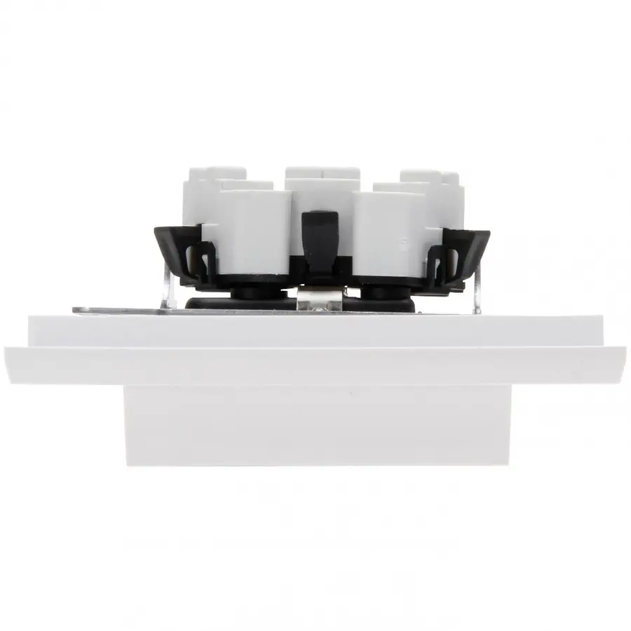 Kopp wandcontactdoos 2-voudig randaarde voor enkele inbouwdoos HK07 Athenis arctic wit glans (958213006)