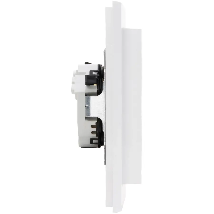 Kopp wandcontactdoos 2-voudig randaarde voor enkele inbouwdoos HK07 Athenis arctic wit glans (958213006)