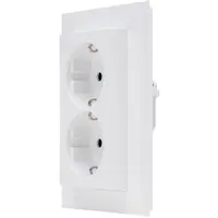 Kopp wandcontactdoos 2-voudig randaarde voor enkele inbouwdoos HK07 Athenis arctic wit glans (958213006)