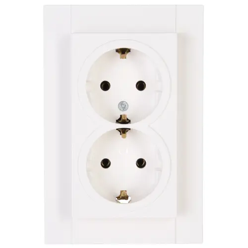 Kopp wandcontactdoos 2-voudig randaarde voor enkele inbouwdoos HK07 Athenis arctic wit glans (929513005) Kopp wandcontactdoos 2-voudig randaarde voor enkele inbouwdoos HK07 Athenis arctic wit glans (929513005)