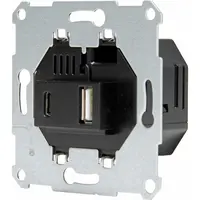 Kopp USB-lader 2 voudig type A en type C totaal 3000mA zwart (298200515)