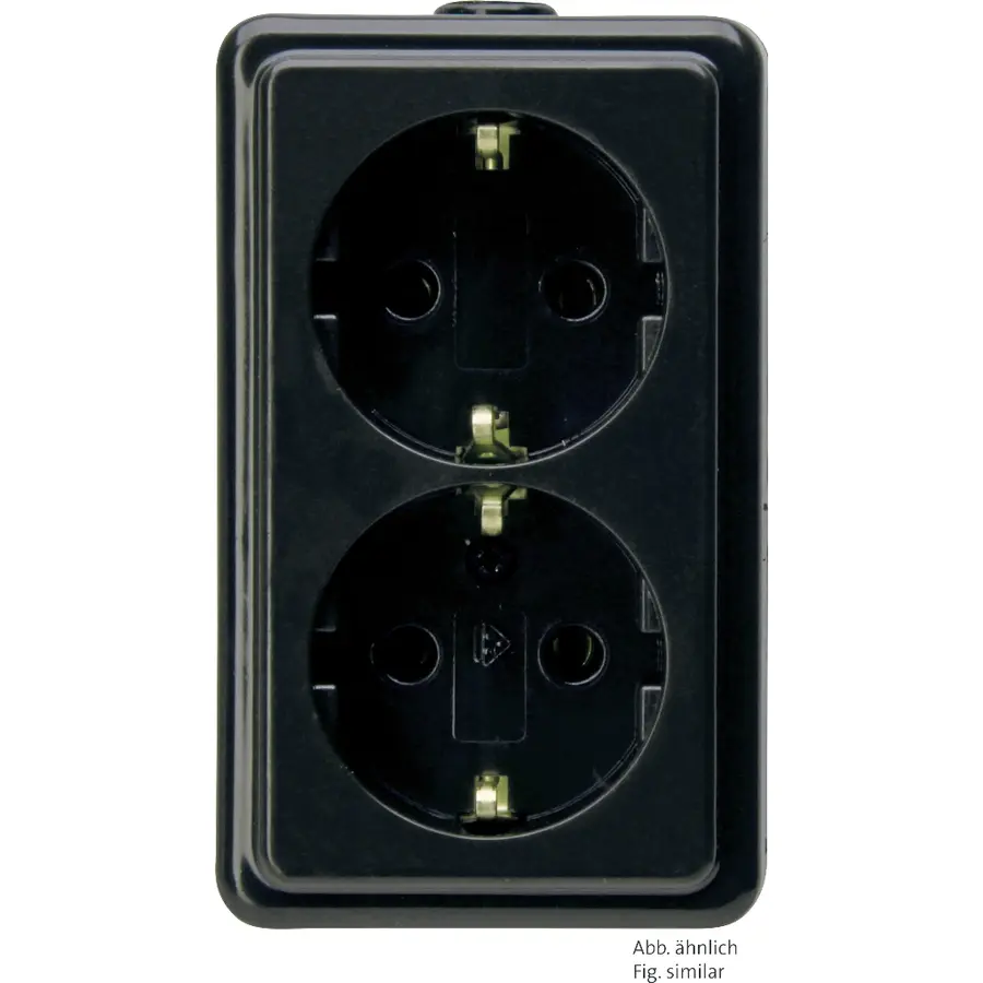 Kopp wandcontactdoos 2-voudig randaarde zwart (120105005)