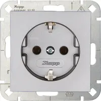 Kopp wandcontactdoos randaarde HK07 Athenis staal grijs (949347009)