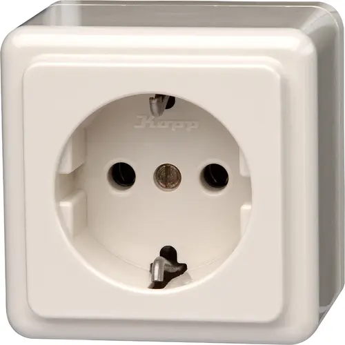 Kopp opbouw wandcontactdoos randaarde Standard creme (101801009) Kopp opbouw wandcontactdoos randaarde Standard creme (101801009)