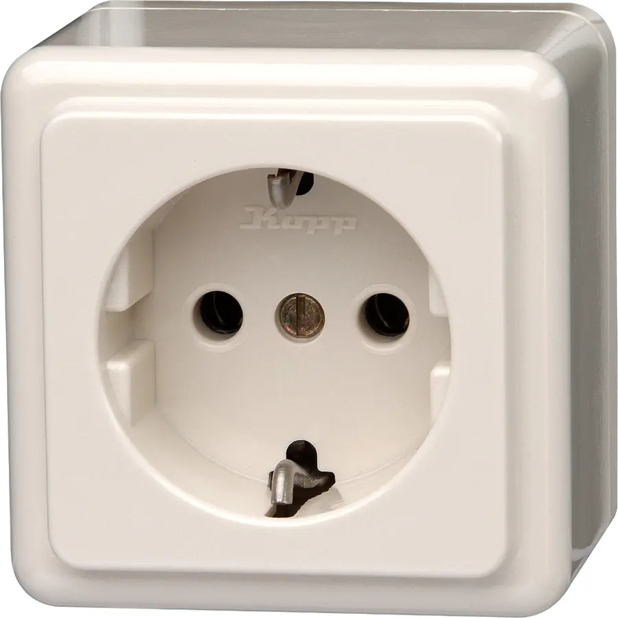 Kopp opbouw wandcontactdoos randaarde Standard creme (101801009)