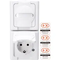 Kopp wandcontactdoos 2-voudig randaarde dks bedr verticaal IP44 arctic wit (131402009)
