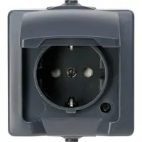 Kopp wandcontactdoos 1-voudig randaarde deksel IP44 antraciet Nautic (107815006)