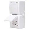 Kopp wandcontactdoos 2-voudig randaarde deksel IP44 verticaal arctic wit (136902009) Kopp wandcontactdoos 2-voudig randaarde deksel IP44 verticaal arctic wit (136902009)