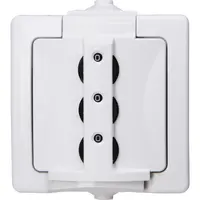Kopp wandcontactdoos randaarde deksel combinatie sl IP44 arctic wit (955002016)