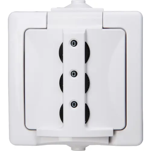Kopp wandcontactdoos randaarde deksel combinatie sl IP44 arctic wit (955002016) Kopp wandcontactdoos randaarde deksel combinatie sl IP44 arctic wit (955002016)