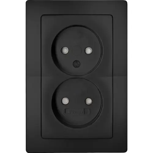 Kopp wandcontactdoos 2-voudig zonder randaarde Safety+ voor enkele inbouwdoos HK05 Paris zwart mat (944750081) Kopp wandcontactdoos 2-voudig zonder randaarde Safety+ voor enkele inbouwdoos HK05 Paris zwart mat (944750081)