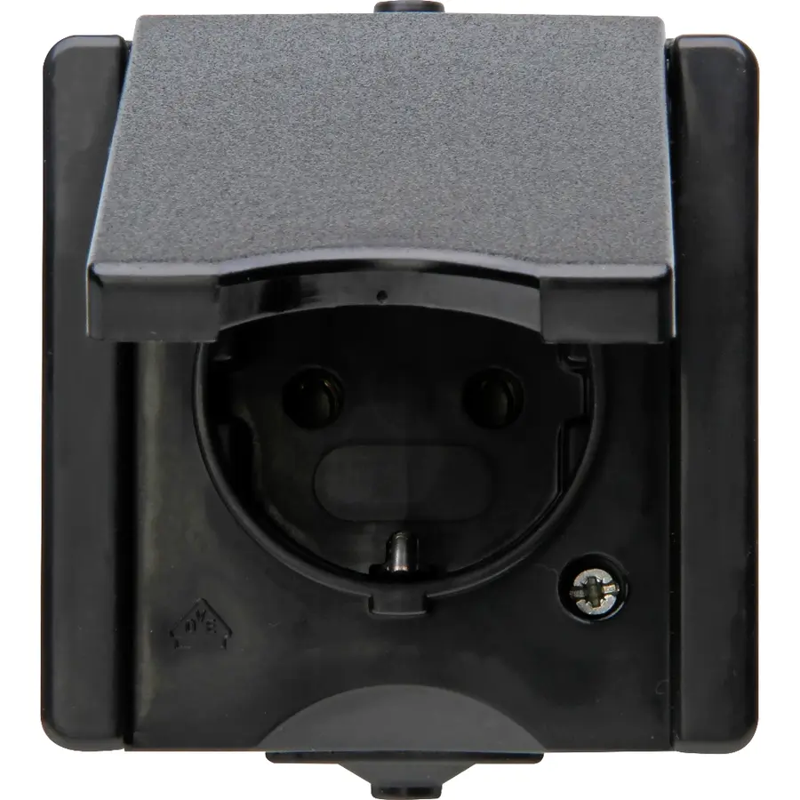 Kopp opbouw wandcontactdoos randaarde deksel IP44 ProAQA zwart (947405009)