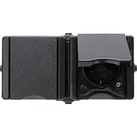 Kopp opbouw wandcontactdoos voorbedraad 2-voudig randaarde deksel horizontaal IP44 ProAQA zwart (950606006)