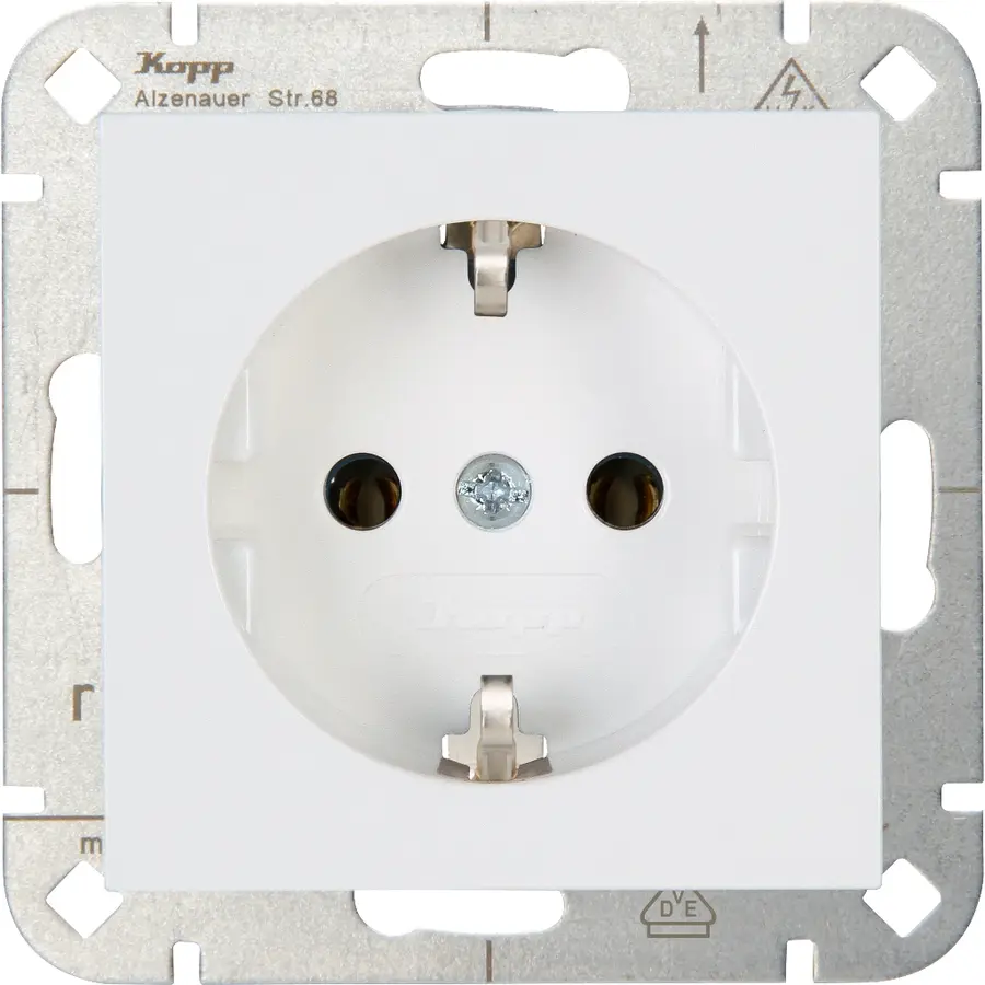 Kopp wandcontactdoos randaarde HK07 Athenis arctic wit glans (949313005)