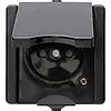 Kopp opbouw wandcontactdoos penaarde en klapdeksel IP44 ProAQA zwart (954705002) Kopp opbouw wandcontactdoos penaarde en klapdeksel IP44 ProAQA zwart (954705002)