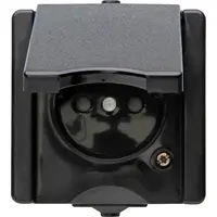 Kopp opbouw wandcontactdoos penaarde en klapdeksel IP44 ProAQA zwart (954705002)