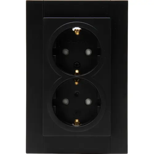 Kopp wandcontactdoos 2-voudig randaarde Safety+ voor enkele inbouwdoos HK07 Athenis zwart mat (940250006) Kopp wandcontactdoos 2-voudig randaarde Safety+ voor enkele inbouwdoos HK07 Athenis zwart mat (940250006)