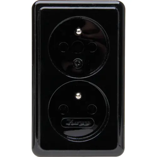 Kopp opbouw wandcontactdoos 2-voudig penaarde Standard zwart (108405008) Kopp opbouw wandcontactdoos 2-voudig penaarde Standard zwart (108405008)