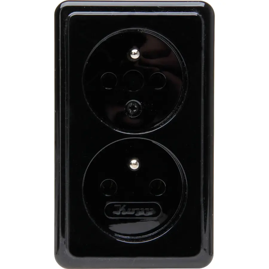 Kopp opbouw wandcontactdoos 2-voudig penaarde Standard zwart (108405008)