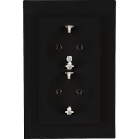 Kopp wandcontactdoos 2-voudig randaarde voor enkele inbouwdoos HK07 Athenis zwart mat (929550000)