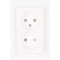 Kopp wandcontactdoos 2-voudig zonder randaarde Safety+ voor enkele inbouwdoos HK07 Athenis arctic wit glans (950013002)