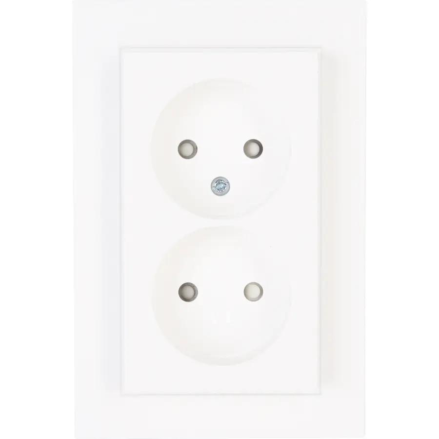 Kopp wandcontactdoos 2-voudig zonder randaarde Safety+ voor enkele inbouwdoos HK07 Athenis arctic wit glans (950013002)