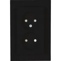 Kopp wandcontactdoos 2-voudig zonder randaarde Safety+ voor enkele inbouwdoos HK07 Athenis zwart mat (950050007)