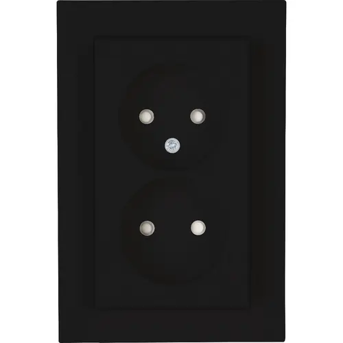 Kopp wandcontactdoos 2-voudig zonder randaarde Safety+ voor enkele inbouwdoos HK07 Athenis zwart mat (950050007) Kopp wandcontactdoos 2-voudig zonder randaarde Safety+ voor enkele inbouwdoos HK07 Athenis zwart mat (950050007)