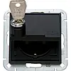Kopp wandcontactdoos randaarde kindveilig met klapdeksel en slot HK07 Athenis zwart mat (951550003) Kopp wandcontactdoos randaarde kindveilig met klapdeksel en slot HK07 Athenis zwart mat (951550003)