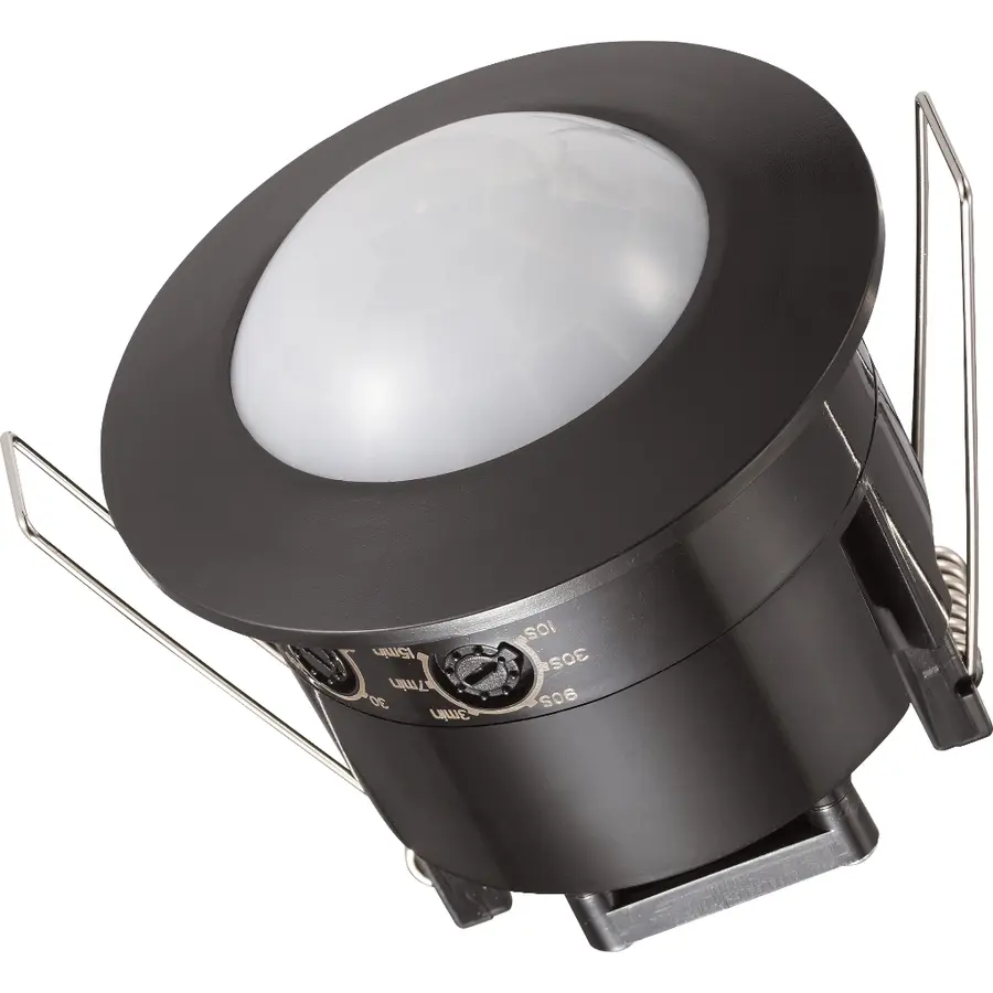 Kopp bewegingsmelder inbouw infrarood 360° 1200W LED 300W 230V IP20 zwart mat (824705015)