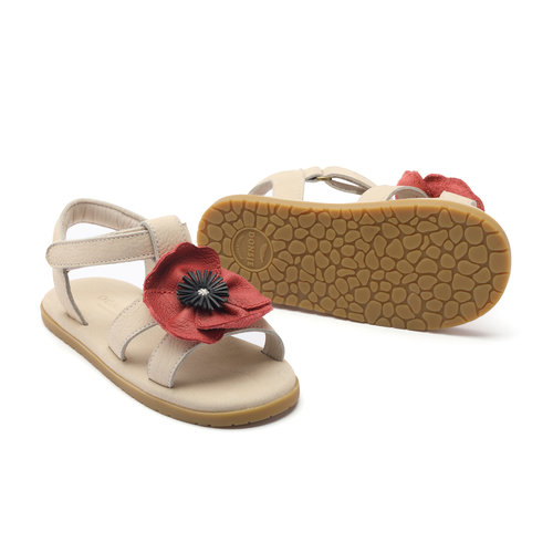 Donsje Sandalen met klaproos