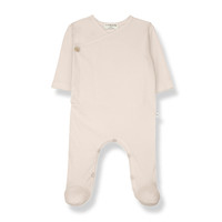 Corina light rib jumpsuit w/feet blush