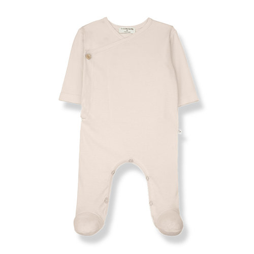 1 + in the family Corina light rib jumpsuit w/feet blush