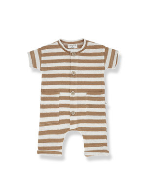 1 + in the family Enzo striped linnen jumpsuit biscuit
