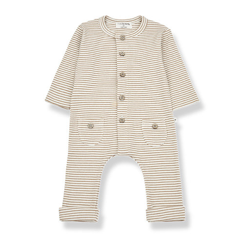 1 + in the family Romy striped rib jumpsuit biscuit