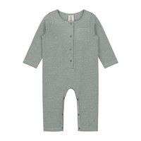 Baby Long Sleeve Playsuit Blue Grey Cream