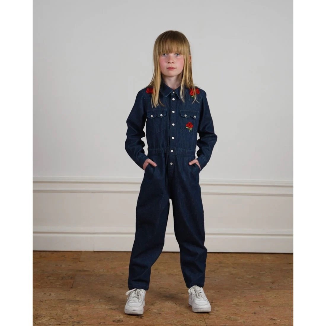 Fleurtje BelleFleur | Mini Rodini LW Denim Jumpsuit Roses