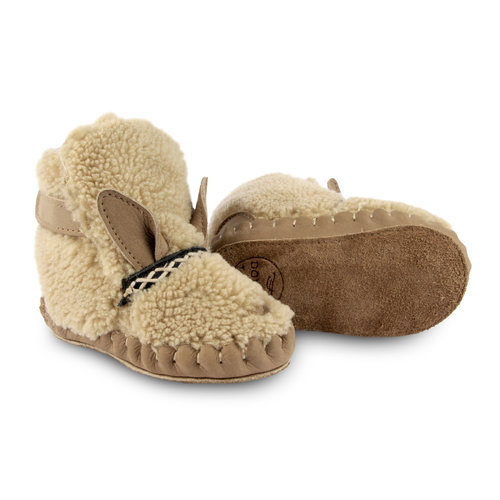 Donsje Baby schoentje Alpaca Beige Curly Faux Fur