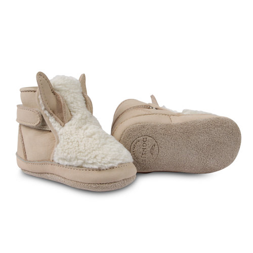 Donsje Baby schoentje Bunny Off White Curly Faux Fur Donsje Baby schoentje Bunny Off White Curly Faux Fur
