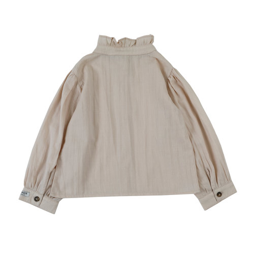 Donsje Blouse met lange mouwen in beige kleur