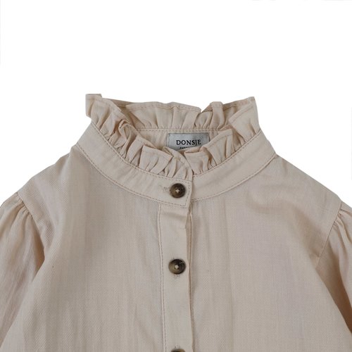 Donsje Blouse met lange mouwen in beige kleur