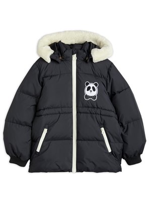 Mini Rodini Panda Hooded Puffer Jacket Black