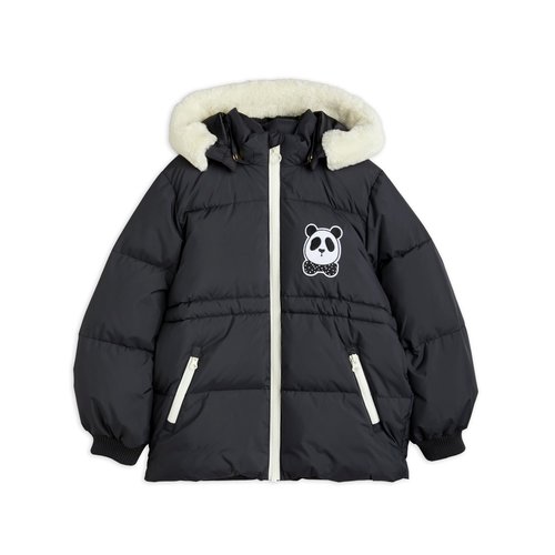 Mini Rodini Panda Hooded Puffer Jacket Black